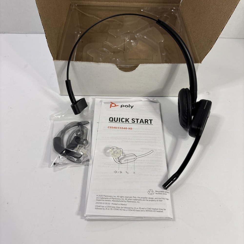 Poly Plantronics CS540-XD Wireless Headset CS500 XD Series Black C054-XD Headset